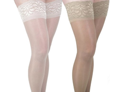 Image of GABRIALLA Sheer Graduated Compression Thigh High Stockings (20-22 mmHg) H-40 2 Pack