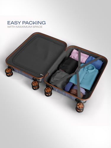 Image of Safari Broadway 8 Wheels 55cm Cabin Size Trolley Bag, Hard Case Polypropylene, 360 Degree Wheeling Carry-on Luggage for Men & Women, Suitcase for Travel, Trolley Bags for Travel, Flintstone