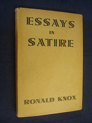 Essays in satire, B0007JJXPC Book Cover