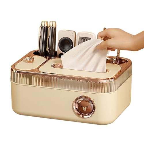 Organizador De Cajas De Pañuelos con Almacenamiento | Organizador para Dispensador De Toallitas Faciales - Porta Mandos A Distancia Y Dispensador para Dormitorio Sala Baño Cocina Hogar Coche Tocador