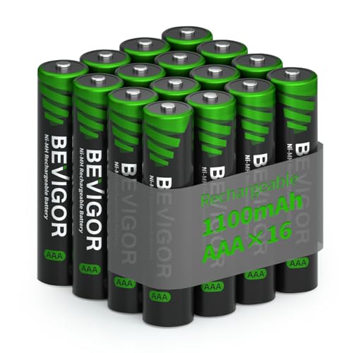 Image of BEVIGOR Rechargeable AAA Batteries, 1100 mAh High Capacity, LSD Low Self Discharge Technology, 1.2V NiMH AAA Batteries,Telephone Batteries, Long-Lasting Triple AAA Rechargeable Batteries 16 Count