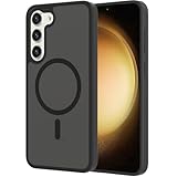 XNXA for Samsung Galaxy S23 Plus Case Magnetic, Compatible with Magsafe S23+ 6.6-Inch Slim Fit Heavy Duty Skin-Feel Wireless Charging Lightweight Shockproof Anti-Slip Protective Phone Cover, Black