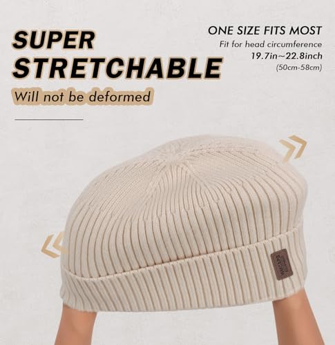 Image of Wmcaps Warm Beanie for Men Women, Fleece Lined Beanie Warm Winter Caps Unisex Fashion Knit Cuffed Cap