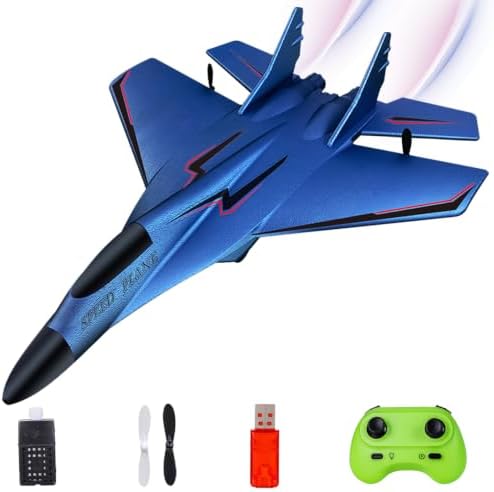 MAXBECK Remote Control Wireless Airplane Toy with Lights, Su-35 Rc Glider 2 Channel 2.4 GHZ Remote Control Planes, Outdoor Foam Rc Aircraft for Hobby Rc Airplanes