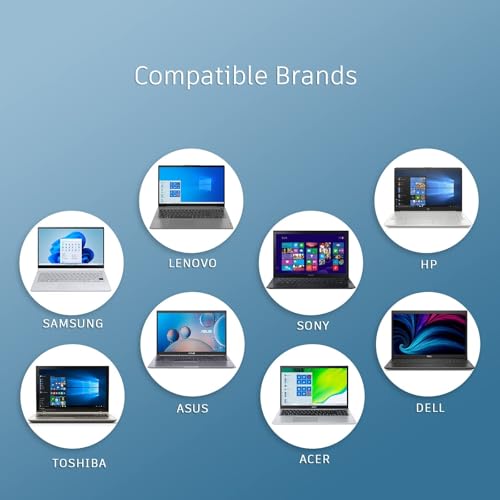 90W Universal Laptop Charger UK Compatible with HP Lenovo Acer Asus Dell IBM Toshiba Sony Fujitsu Gateway Notebook Ultrabook Chromebook Power Supply Cord with 16 Tips - Image 2