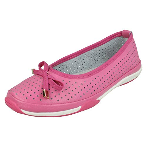 Down To Earth Ladies Casual Shoes F80507 - Fuchsia Leather - UK Size 5 - EU Size 38 - US Size 7