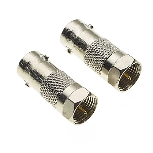 Keple F Type Plug to BNC Socket Adaptor, Pack of 2, BNC Male Plug to Female Jack Coaxial Cable Adapter