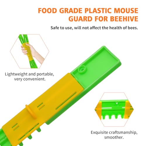 ZGFRTAY Redutor de entrada de colmeia pacote com 6 protetores de mouse de plástico para colmeia de c
