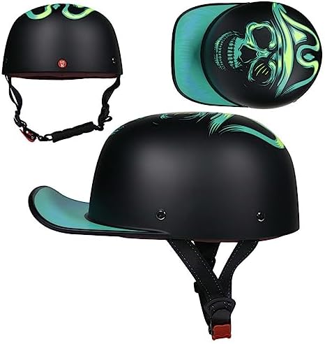 Amazon.com: Vintage Motorcycle Helmet Exposed Baseball Cap Half Helmet