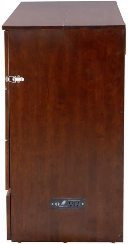 BOWERY HILL Queen Murphy Bed Chest, Solid Wood, Walnut Finish, Includes 6 in Gel Memory Foam Mattress, USB Charging Station, Storage Drawer, Traditional Style for Bedroom or Guest Room Use