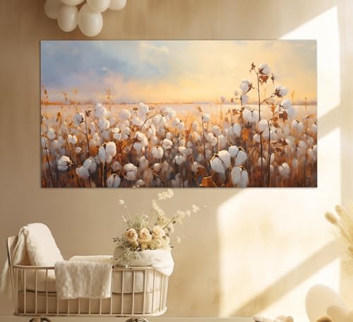 Peinture à l'huile florale de coton pour créer une décoration murale de salon romantique