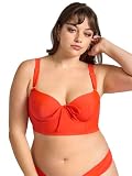 Smart & Sexy Women's Swimwear Lightly Lined Underwire Bikini Top, Lava, 34C