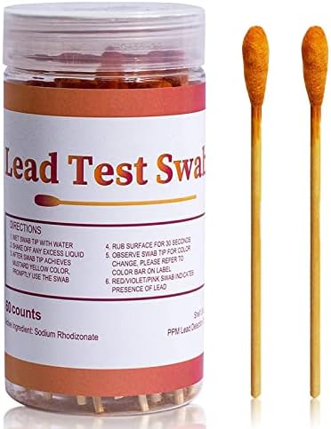 Lead Test Kit with 60 Pcs Lead Testing Swabs - Suitable for All Painted Surfaces, Dishes Toy Jewelry Metal Ceramics Wood - Rapid Test Results in 30 Seconds - Lead Paint Test Kit for Home Use (60 Pcs)
