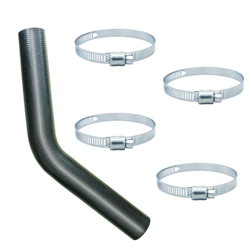 Gasoline Fuel Filler Neck Hose-1.5 inches Inside 45-degree Reinforced Gas tank with 4 Hose Clamps-(1.5" ID 15 7/8" Long)