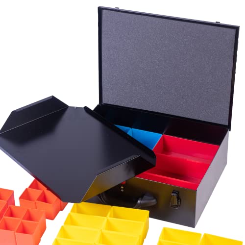 DJM Direct Metal Storage Screw Fixing Organiser Tool Compartment Box Case Black (Grand Double (440 x 330 x 130mm)) - Image 2