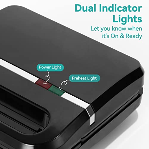 Sanalaiv Waffle Maker, 2 Slices Mini Waffle Iron, Electric Small Waffle Maker Mini With Indicator Lights, Non-Stick Chaffle Maker For Breakfast, Easy To Clean, Pfoa Free, Black #TOP2