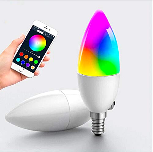 Chandelier Light Bulbs,Smart Candelabra Led Light Bulb E12 Decorative White & Color Ambiance Dimmable Chandelier Frosted Candle Lighting Lamp 120v Small Lightbulbs,2 Pack — view 2