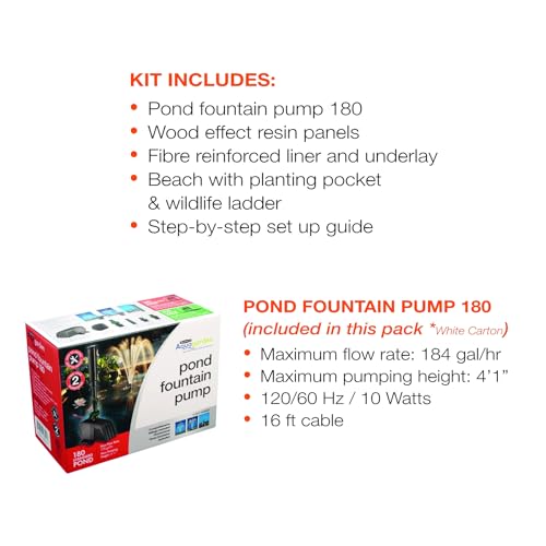 Aquagarden 8857 No Dig Nature Pool, Complete Water Feature Kit, Attract Birds And Wildlife To Your Yard, Includes Pond Structure, Liner, Fountain Pump thumb #7