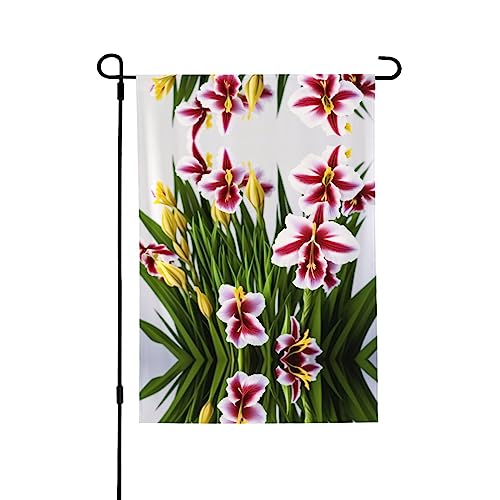 Drapeaux de jardin en forme de glaïeul pour décorations de vacances en plein air 71 x 101,6 cm