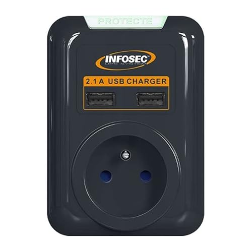 Infosec - Parasurtensore 1 Presa + Usb