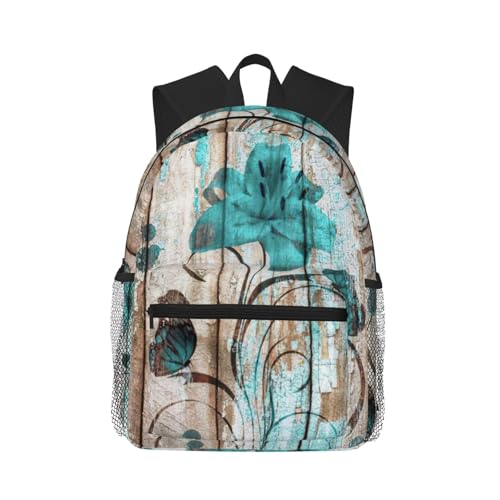 Mochila de viaje con estampado floral verde para escapadas de fin de semana y oficina