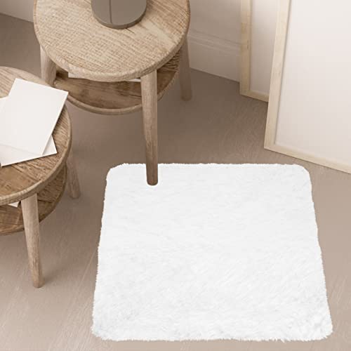 WLLHYF Alfombra de Piel sintética Cuadrada de 12 Pulgadas Alfombras Suaves para...