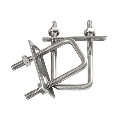 U字型ボルト 2セット新しいM6スクエアクランプパイプUクランプバッフルネジ付きアイアンスクエアボルト直角Uボルト耐久性のある家庭用アクセサリー(2Sets M6x30x110mm)