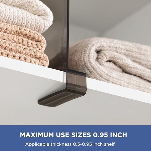 Image of HBlife 6 Pack Grey Shelf Dividers, Vertical Purse Organizer for Closet Perfect for Sweater, Shirts, Handbags in Bedroom and Kitchen, Adjustable Acrylic Bookshelf for Organization