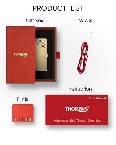 Encendedor Thorens clásico recargable de bronce dorado miniatura 5