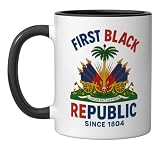 First Black Republic Since 1804 Haiti Haitian Flag Ceramic Mug, Black/White