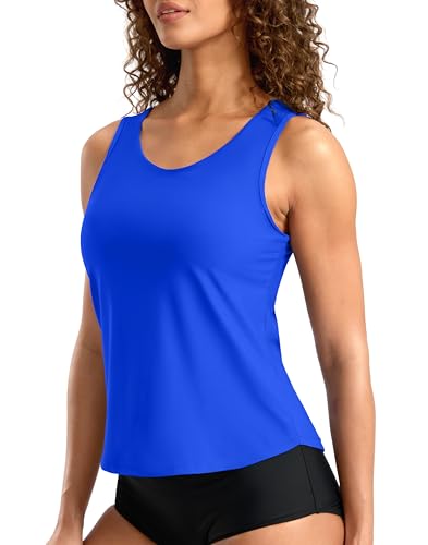 Image of G Gradual Tankini Tops for Women High Neck Swimsuits Swim Top Modest Bathing Suit Swimwear Tank Top only No Bottom