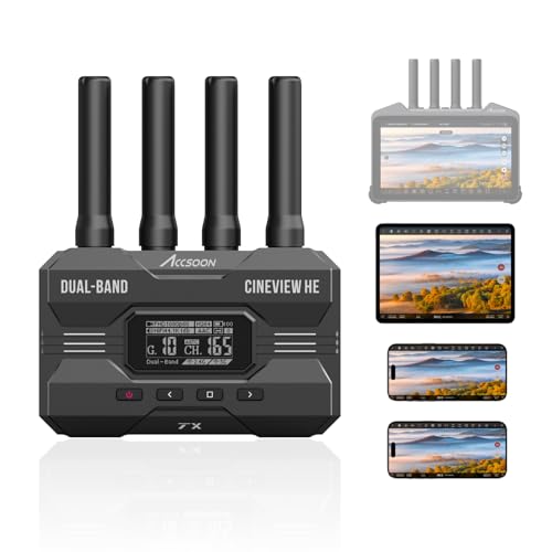 Image of Accsoon CineView HE Wireless Video Transmission System HDMI Transmitter Dual-Band 60ms Latency 1200ft Range, 4 iOS /Android Devices Monitoring, Compatible Cineview M7 Pro /2 SDI /SE for Filmmaking
