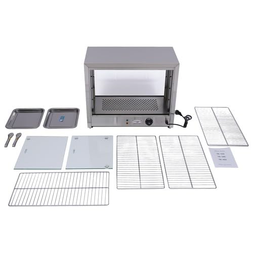 800 W, scaldavivande a 4 livelli, 30 – 85 °C, regolazione della temperatura commerciale, per hamburger, pizza, pane, pollo arrosto