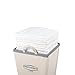 Seville Classics Large Commercial Heavy Duty Rolling Steel Frame Laundry Hamper Canvas Cart Bin, w/ Wheels for Hotel, Home, Closet, Bedroom (PATENTED), Cream, 18.1