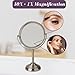 JERDON Two-Sided Tabletop Makeup Mirror - Makeup Mirror with 10X Magnification & Swivel Design - Portable 6-Inch Diameter Mirror in Nickel Finish - Model JP910NB