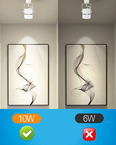 Mocaoire Led Track Lighting Heads,10W 4000K Cool White H Type Track Lighting Rail Ceiling Spotlight For Accent Task Wall Art Exhibition Lighting 120V 24° Halo Type 4 Pack (White) #TOP4