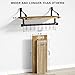 Love-KANKEI Floating Shelf Wall Shelf for Storage Rustic Wood Kitchen Spice Rack with Towel Bar and 8 Removable Hooks for Organize Cooking Utensils or Mugs Carbonized Black