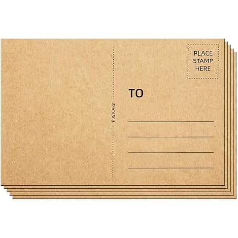 Kuanfine 50 Pack Blank Postcard for Mailing, 4x6 Thick 14pt Mailable Post Cards Set for DIY Greeting Cards Thank You Card and More (Kraft) Cover