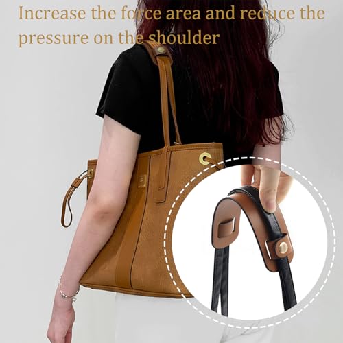 Image of 2 Pack Leather Purse Shoulder Strap Pads for Pressure Relief, Detachable Bag Handle Wrap Cover
