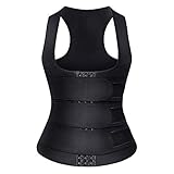 HOPLYNN Neoprene Sauna Sweat Waist Trainer Corset Trimmer Vest for Women Weight Loss, Waist Cincher Shaper Slimmer Black Large