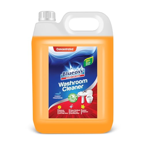 Image of Blueoxy Bathroom and Toilet Cleaner | Organic Floor Cleaner | Bathroom Cleaner Liquid | Bathroom Cleaner Lime | Scale Remover | Bathroom Tile Cleaner | Tiles & Surface Cleaner | Pack of 5 Ltr