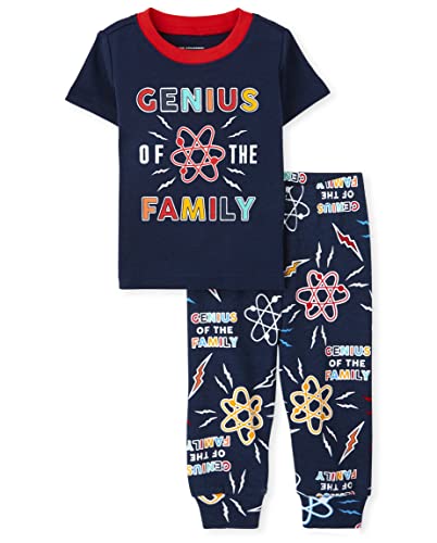 The Children's Place Unisex Baby and Toddler Short Sleeve Top and Pants Snug Fit Cotton 2 Piece Pajama Sets