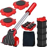 Furniture Lift Mover Tool Set, 14pcs Heavy Duty Lifter & Mover Sliders with 360° Swivel Wheels & Adjustable Height Lifting Lever for Moving Couches Sofas Refrigerators, Furniture Appliance