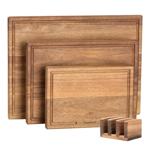 Set de 3 tablas de cortar de madera acacia sólido muso wood miniatura 1