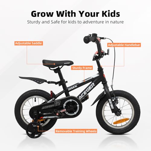 Image of ACEGER Kids Bike for Ages 2-12 Years Old Boys Girls and Toddler, 12 14 16 18 Inch Children Bicycle with Training Wheels, 20 Inch Bike with Kickstand, Multiple Colors.