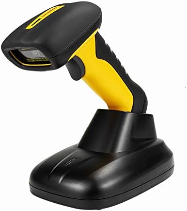 NetumScan Industrial Waterproof Wireless 2D Barcode Scanner with Charging Cradle, Hands Free Automatic Sensing Bar Code Reader 1D 2D QR pdf417 Scan Gun Works with MAC OS, Windows, Linux - NS1202W