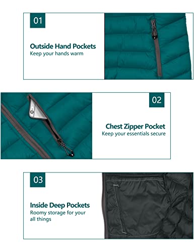 Little Donkey Andy Women's Packable Lightweight Puffer Jacket Hooded Windproof Winter Coat With Recycled Insulation Green Xs #TOP4