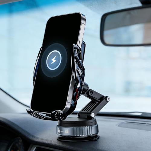 Cargador inalámbrico coche de 15W y soporte para salpicadero con sujeción estable 2