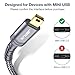 Mini USB Cable[2-Pack 3.3ft+6.6ft], JSAUX USB 2.0 A to Mini B Cable Charging Cord Compatible with Ti-84 Plus CE Graphing Calculators, PS3 Controller, GoPro, Digital Camera, GPS Receiver, Dash Cam Grey