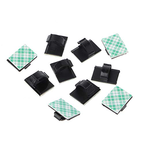 Pinhaijing 30Pcs Car Wire Clip Black Cable Tie Rectangle Holder Mount Clamp Self-Adhesive